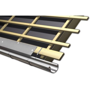 Rinneneinhang aus Aluminium (Natur) am Dach mit Dachrinne, Zuschnitt 200x2000mm.