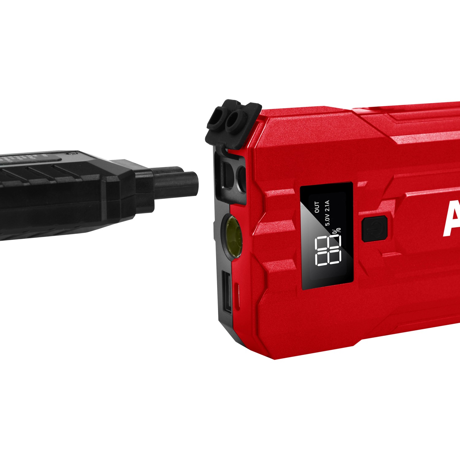Rotes Apa Schnellstartsystem Lithium Powerpack 10.000 mAh mit Ladekabel.