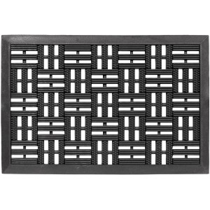 Schwarze Astra Gummimatte Dynamic, 45x75 cm, für den Eingangsbereich. Fußmatte mit Flechtmuster.