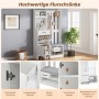okwish Garderobenständer mit Schuhbank 7 Haken Flur 110x35x175cm Weiß_6