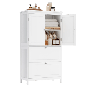 Songmics Badezimmerschrank Siren 30 x 60 x 110 cm Weiß