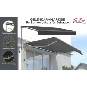 Jet-Line Markise Sunset Anthrazit 295 x 200 cm Sonnenschutz Gelenkarmmarkise