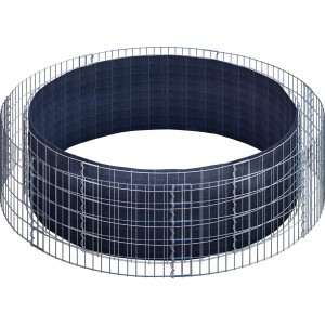 Rundes Gabiona Gabionen-Hochbeet, Ø 202 cm, Maschenweite 5x10 cm, ohne Steinfüllung.