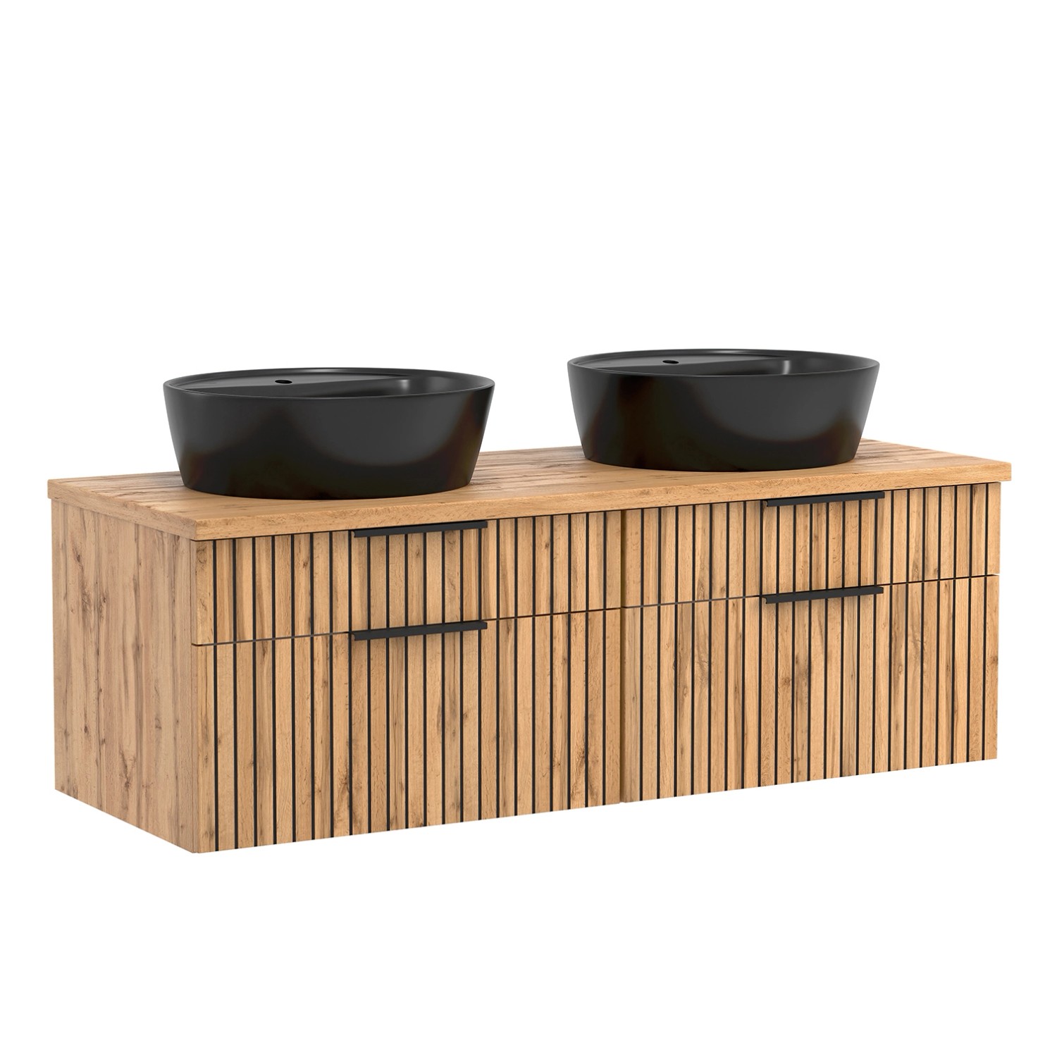 Held Möbel Waschtisch Manchester Aufsatzbecken Schwarz 55 x 120 x 47 cm Eiche 2_2