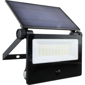 Schwarzer e2 elektro Wandstrahler Segin Solar mit Sensor, geeignet für den Außenbereich.