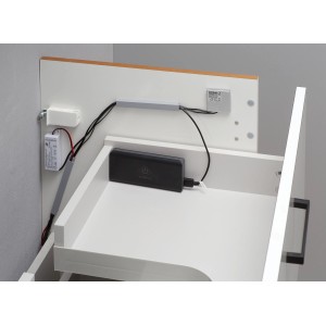 Pelipal LED-Beleuchtungsset Quickset 357 für Badmöbel, mit Umwandler und Touchsensor, Powerbank-Betrieb.