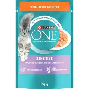 Purina One Katzenfutter Adult Huhn & grüne Bohnen, 85g Portionsbeutel. Nassfutter für ausgewachsene Katzen.