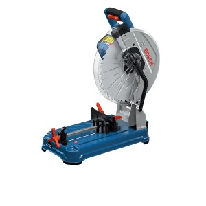Bosch Professional GCD 18V-355 Metalltrennsäge: Akku-Trockenschneider mit blauem Gehäuse und Metallsägeblatt.