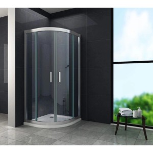 Glasdeals Duschkabine FRESH 90 x 90 x 195 cm Viertelkreis ESG Sicherheitsglas 6 mm Schiebetür Easy Clean Runddusche 3055