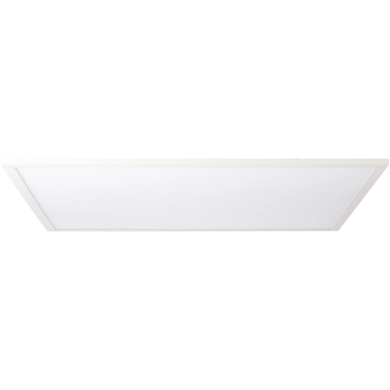 Weißes, eckiges LED-Deckenaufbau-Paneel Buffi, 60x60 cm, für helle, gleichmäßige Ausleuchtung.