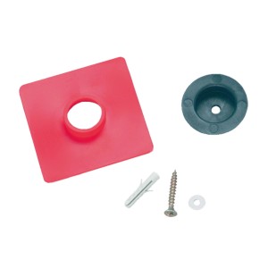 Kristall-Form Clip-On Zubehör in Rot-Schwarz mit Montagematerial für Spiegel.