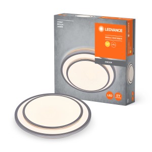 Ledvance LED-Deckenleuchte Orbis Berlin, silberfarben, Ø 29,3 cm. Moderne Deckenlampe mit Verpackung.