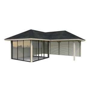 Palmako Pavillon Bianca Set211 Slide Transparent 588 cm x 588 cm FSC®