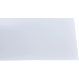 Opal-weiße, glatte Polystyrol-Platte, 2,5 mm dick, 1000 x 500 mm, für Innenanwendungen.