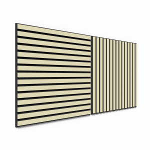 Akustikpaneel Lino Pearl, 2er-Set, MDF schwarz, Filz schwarz, 60x60 cm. Wand- und Deckenpaneele.