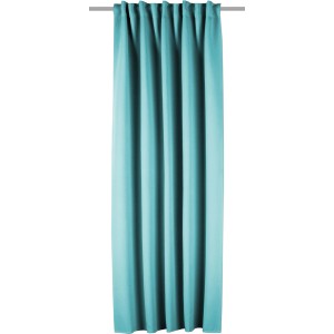 Eisblauer Schlaufenschal, 245x135 cm, für Fenstervorhänge. Schlichtes Design für Wohnraum.