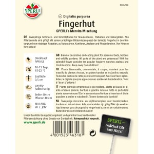 Sperli Fingerhut Sperlis Mervita Mischung Blumensamen, mehrfarbig. Ziersamen für Blumenbeete.