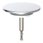 Kirchhoff Ablaufstopfen für Badewanne, Chrom, 70mm Durchmesser. Badewannenstöpsel für Standard-Ventile.