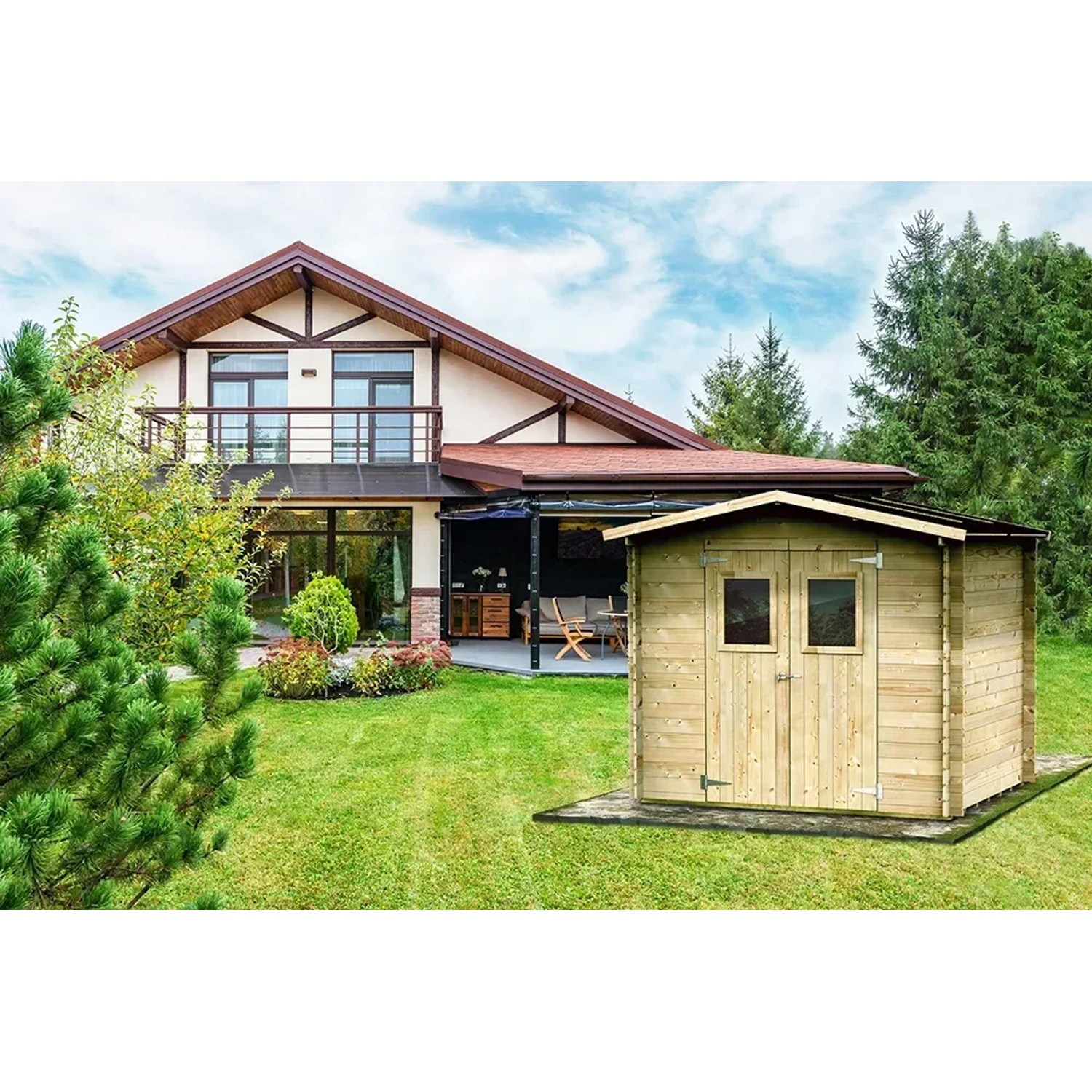 Holzhaus Bh19 Argenta 248x198 cm kaufen bei OBI