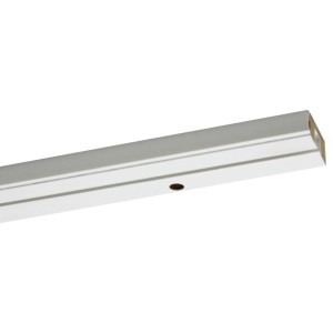 Weiße Gardinia Vorhangschiene GE1, 1-läufig, 300 cm, mit vorgebohrten Löchern.