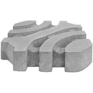 Häusler Pflaster Kreativ Steingrau, 40x40x10 cm, befahrbare Terrassenplatte mit Aussparungen für Kies oder Begrünung.