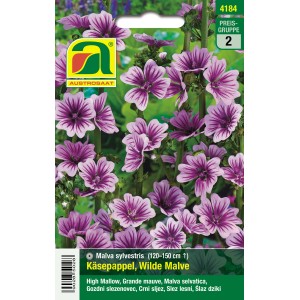 Austrosaat Käsepappel Saatgut, Wilde Malve mit violetten Blüten.
