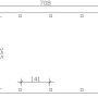 Technische Zeichnung des Skan Holz Carport Friesland Nussbaum, Abmessungen 397x708 cm.