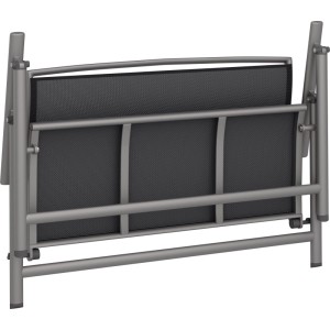 Klappbank Welsby Aluminium Textilen Grau Matt Schwarz