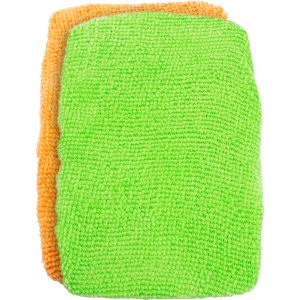Windshield Wonder: 2er-Set Ersatzbezüge aus Mikrofaser in Grün und Orange für streifenfreie Scheiben.