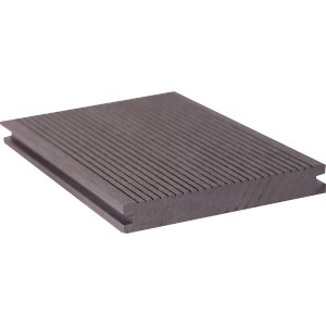 GroJa Terrassendiele BPC Novel Grau, 2,2x14x400cm, mit geriffelter Oberfläche.