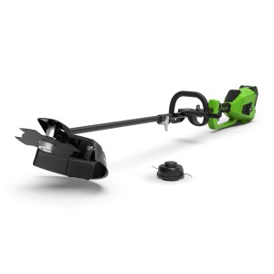 Greenworks Akku-Rasentrimmer GD40BC 40 V Solo mit Trimmerkopf und Schneidegarnitur.