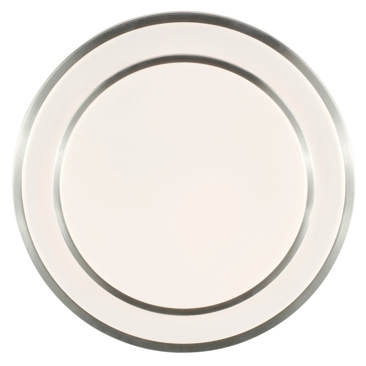 Runde LED-Deckenleuchte Nivaro in Silber-Weiß, Ø 39 cm. Moderne Lampe für Wohnraum, Büro oder Flur.