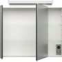 Posseik Spiegelschrank, 80 cm, Anthrazit, mit Softclose-Türen und Innenleben mit Glasböden.