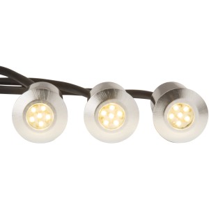 AEG LED-Bodeneinbauleuchten Albedo, 3er Set, Edelstahloptik, warmweißes Licht.
