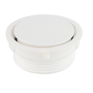 Weiße Kirchhoff Verschlusskappe, 47,8 mm, für Siphon-Verschraubung.