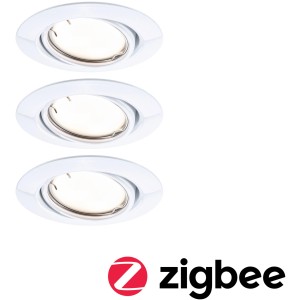 Paulmann LED Einbaustrahler Set, 3er, weiß, Zigbee-fähig, dimmbar. Smart Home Beleuchtung.