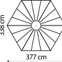 Grundriss Vitavia Vogelvoliere Circus 9000, Aluminium, 383,3 x 336 x 283,7 cm.