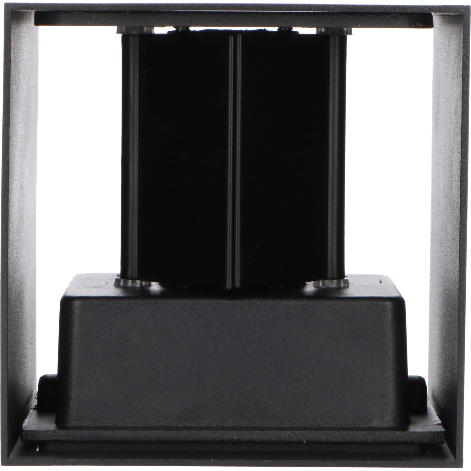 Schwarze, eckige LED`s light Außenwandleuchte (10x10x9,9cm) für Garten & Fassade.