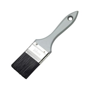 Flachpinsel 50 mm mit schwarzen Borsten und grauem Griff für Lackierarbeiten.