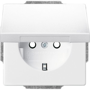 Busch-Jaeger Steckdoseneinsatz Future Linear studioweiß mit Klappdeckel