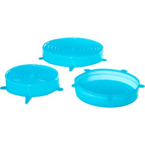 Durandal Silikon-Deckel 3er-Set in Blau für Vorratsdosen und Behälter.