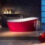 Freistehende Badewanne Aviva in Bordeaux-Weiß, 180x85 cm. Blickfang für Ihr Badezimmer.