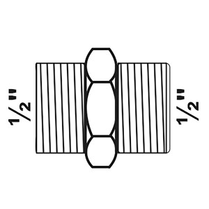 Kirchhoff Doppelnippel, 21mm (1/2 AG), verzinkt, für Temperguss-Fittings.