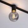Paulmann URail Spot Ceiling Socket, schwarz, mit E27 Leuchtmittel an Schienensystem.