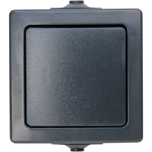 Kopp Aus-/Wechselschalter Nautic, anthrazitfarbener Feuchtraum Aufputz Schalter.