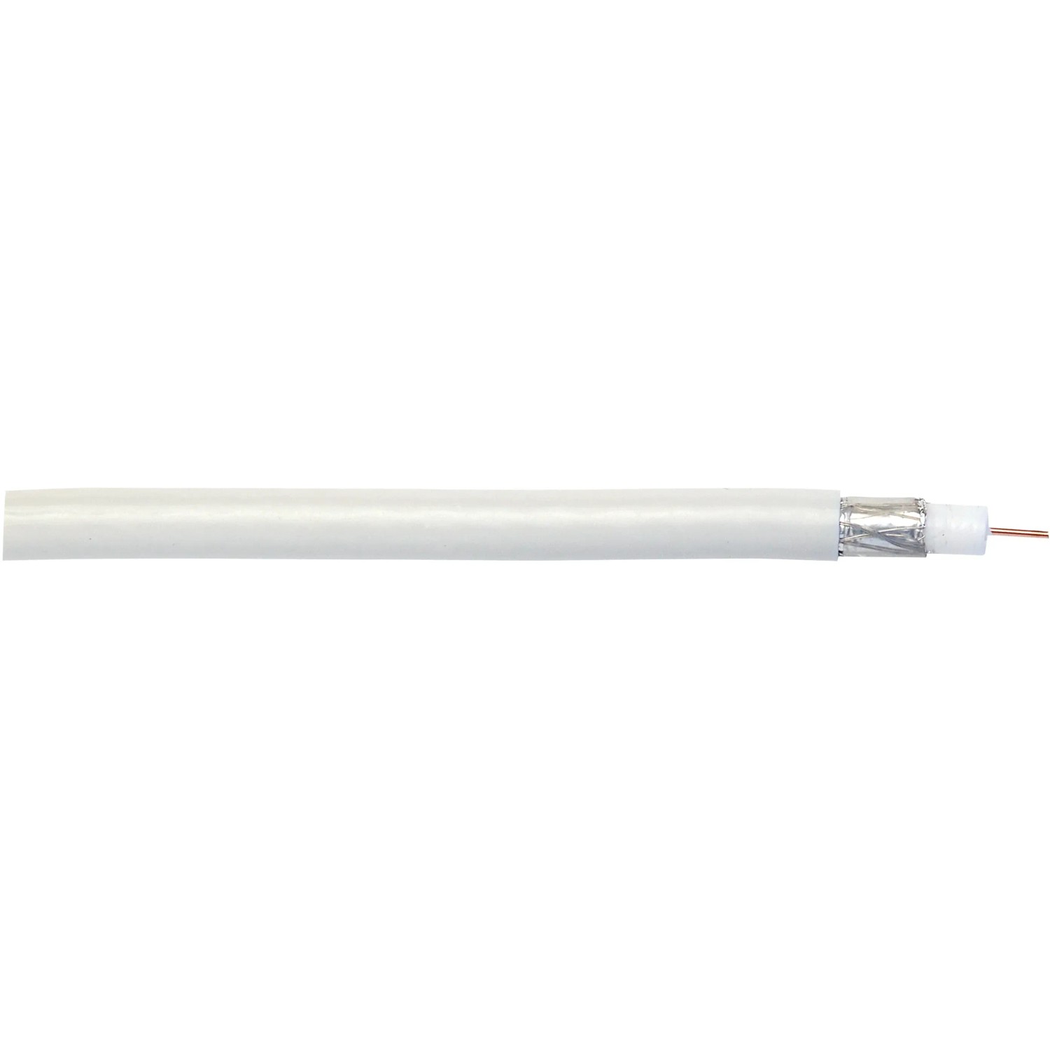 Weißes Koaxialkabel 90dB, 50m Antennenleitung für Sat-Anlagen.