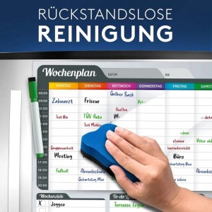 Magnetischer Wochenplaner 40x30 cm mit Stiften und Schwamm zum Organisieren und Planen.