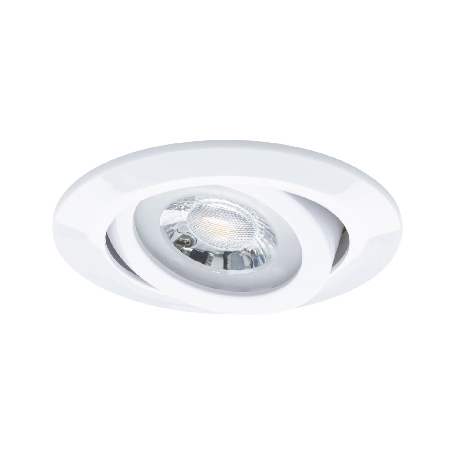 Weißer LED Einbaustrahler, schwenkbar und dimmbar, 3er Set.