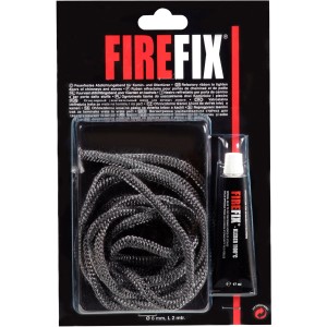 Firefix Keramikkordel (Ø 6 mm) mit Kleber für Kamin- und Ofentür-Dichtungen.