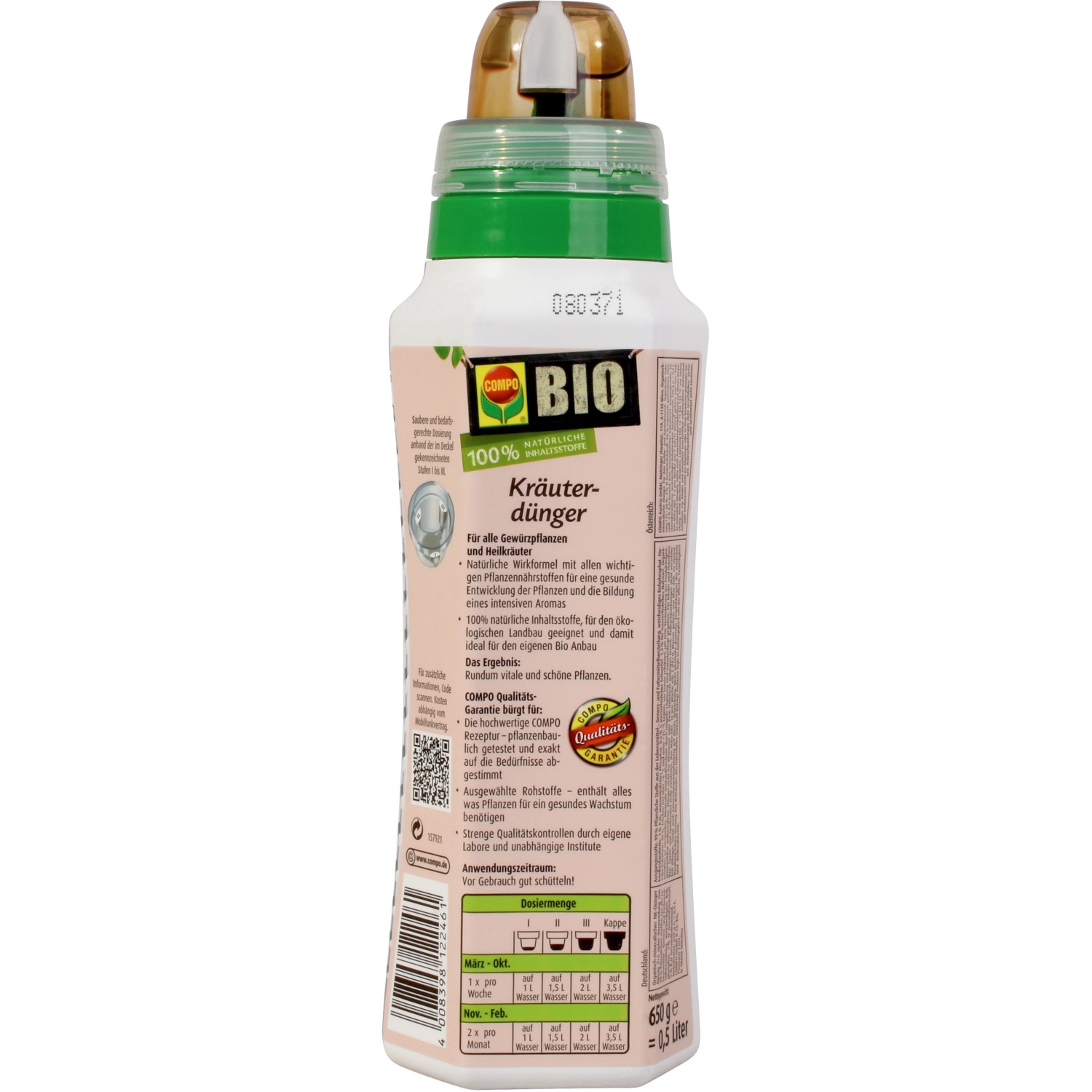 Compo Bio Kräuterdünger, 500ml Flasche für gesunde Kräuter und intensive Aromen.
